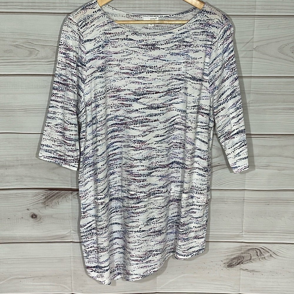 J Jill Pure Jill Asymmetrical Hen Half Sleeve Tunic Top Size XL